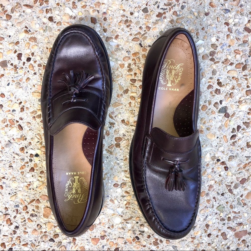 Cole Haan Hand Sewn Pinch Tassel Cordovan Loafers Size 10